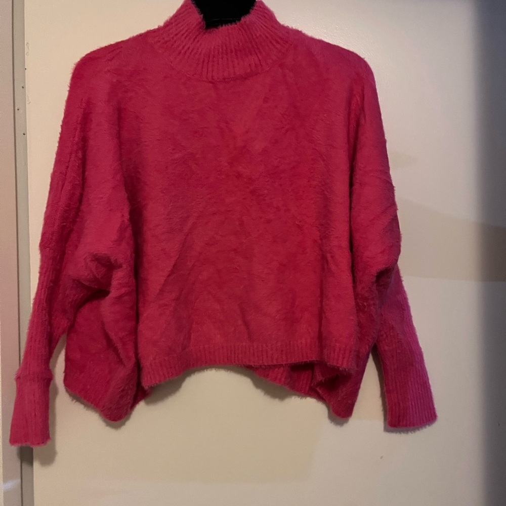 Worn Once Angora Like Cute Crop Sweater Size L